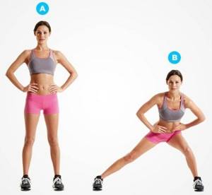 5. Side lunges - 3x10