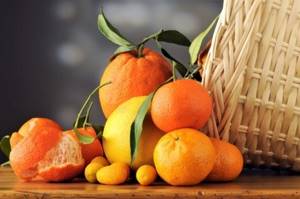 апельсины в корзине