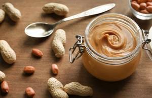 Peanut paste. Calorie content 1 teaspoon, tablespoon, per 100 grams, sugar-free food. PP recipe 