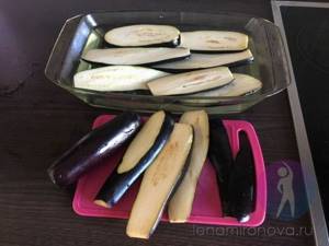 eggplants cut into slices