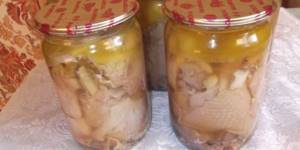 Cans of preserved meat