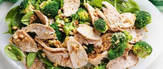 Protein salads for weight loss. Recipes from simple foods with calorie content 