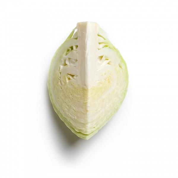 White cabbage is one of the sources of dietary fiber, photo