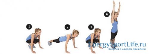 Burpees without push-ups. Burpee exercise for weight loss 
