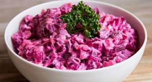 Beetroot with mayonnaise has a higher calorie content.