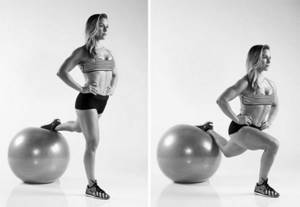 Bulgarian lunges using a fitball