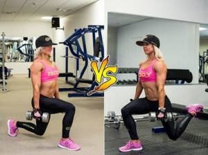 Bulgarian lunges compared to regular lunges