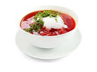 Borscht with chicken, calorie content and dietary properties.