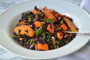 Black rice with vegetables