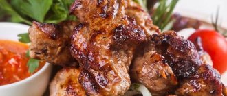 How many calories are in pork kebab?