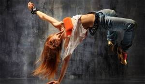 Girl dancing breakdance