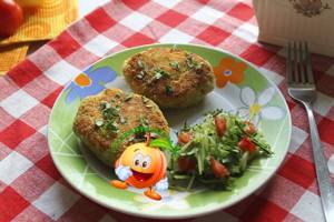 Dietary chicken cutlets with zucchini