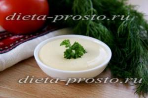 Dietary homemade mayonnaise according to Dukan