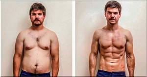 Before and after muscle building