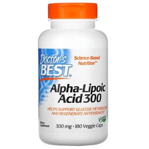 Doctor&#39;s Best, Alpha Lipoic Acid, 300 mg, 180 Capsules