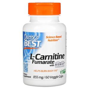 Doctor's Best, L-карнитин фумарат с карнитинами Biosint, 855 мг, 60 растительных капсул