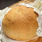 Homemade bran bread in the oven