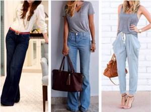 Inverted triangle figure - jeans