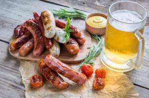 photo of sausages for beer