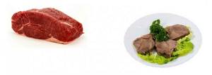 What is the calorie content of boiled beef?