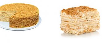 Какая калорийность торта Наполеон с заварным кремом?
