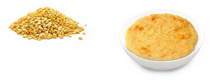 What is the calorie content of pea porridge?