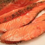 The calorie content of salted salmon is slightly higher.