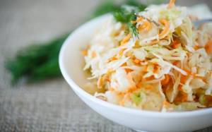 Cabbage salad with carrots and celery