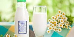 Kefir in a bottle and glass