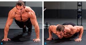 Classic push-ups for training the pectoral muscles