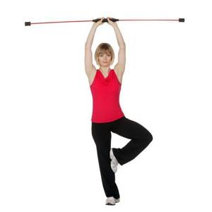 set of exercises with a gymnastic stick