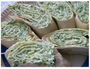 Lavash with cottage cheese