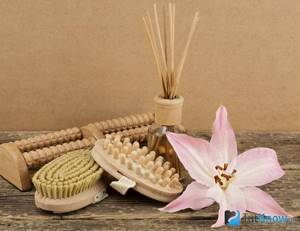 Massage brushes on the table