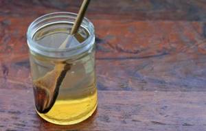 Honey water in a glass