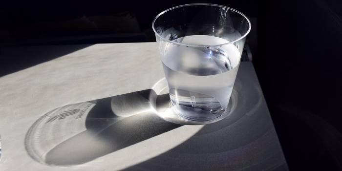 Mineral water without gas in a glass