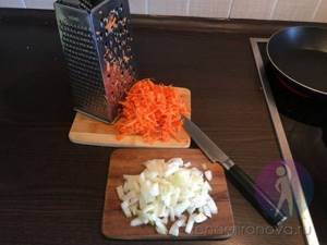 chopped carrots and onions