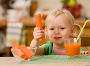 Carrot juice for children