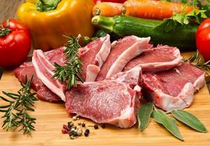 fillet meat and vegetables