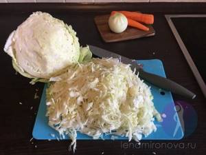 chopped white cabbage