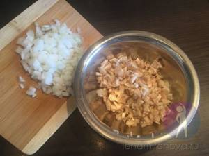 chopped mushrooms and onions