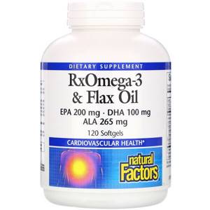 Natural Factors, RxOmega-3 and Flaxseed Oil, 120 Softgels