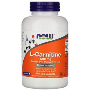 Now Foods, L-Carnitine, 500 mg, 180 Veggie Caps