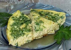 Omelette with greens