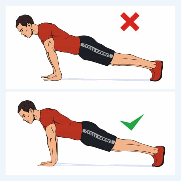 mistake when doing push-ups - arching of the back