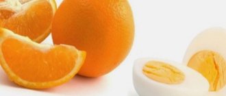Features of the egg-orange diet