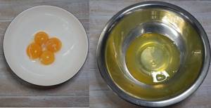 отделить белки от желтков для пышного омлета на сковороде с молоком
