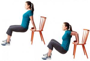 Chair push-ups for triceps