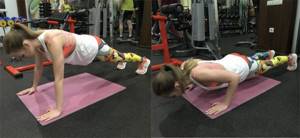 Push-ups for a girl