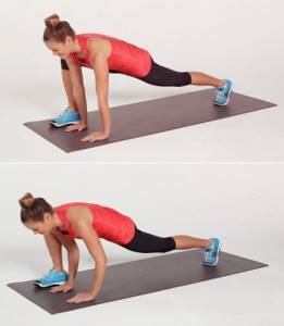 Push-ups with lunges