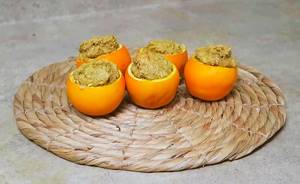 Oat muffins in oranges